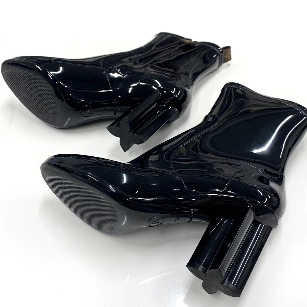 ヴィトン シルエットライン ラバー モノグラム レインブーツ ブラック