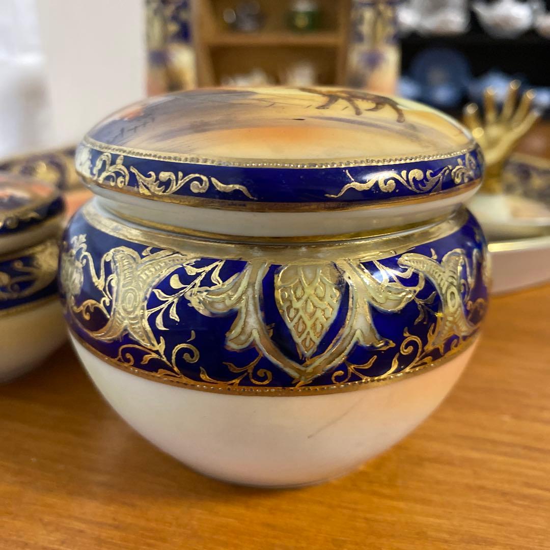 希少　銘品オールドノリタケ　マリオンキャメル　ドレッシングテーブルセット　難あり