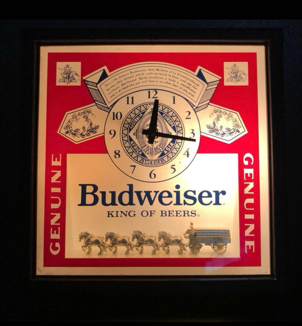 Budweiser バドワイザー ビンテージ ライトクロック サイン ノベルティ