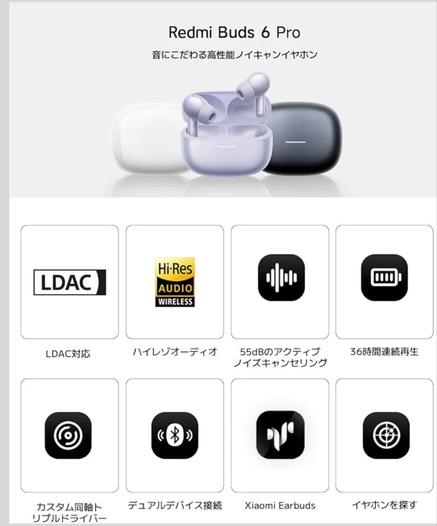 Xiaomi Redmi Buds 6 Pro ワイヤレスイヤホン 新品未開封
