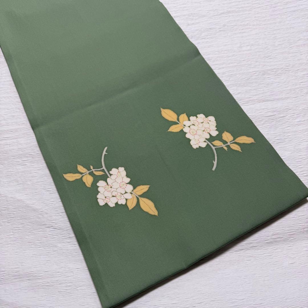 m-112 塩瀬　桜　正絹　名古屋帯