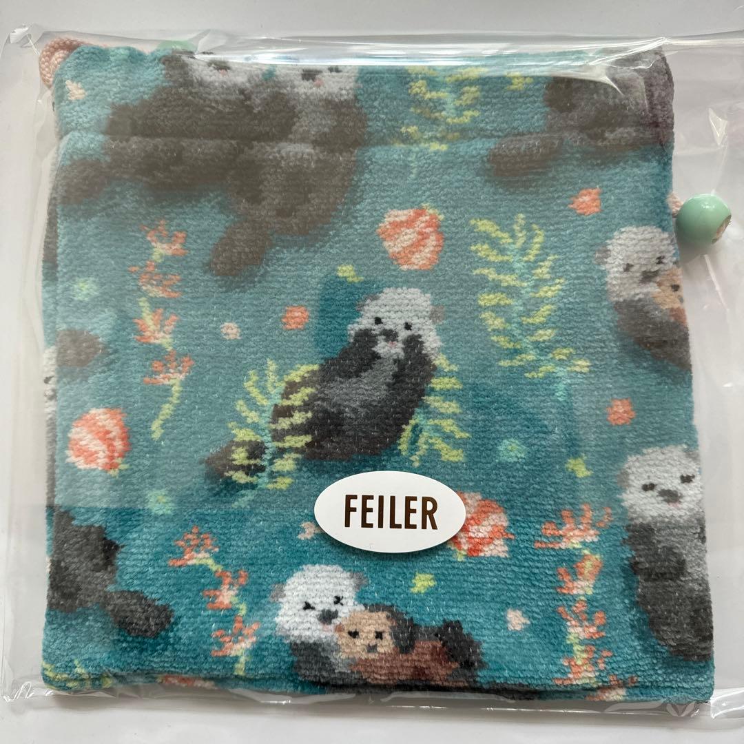 ラブラリーバイフェイラー　プカプカラッコ　巾着　ハンカチ（web限定）