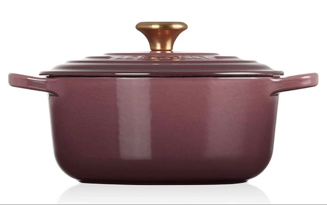 新品♡LE CREUSETココット・ロンド18フィグ希少『ゴールドノブ』限定色