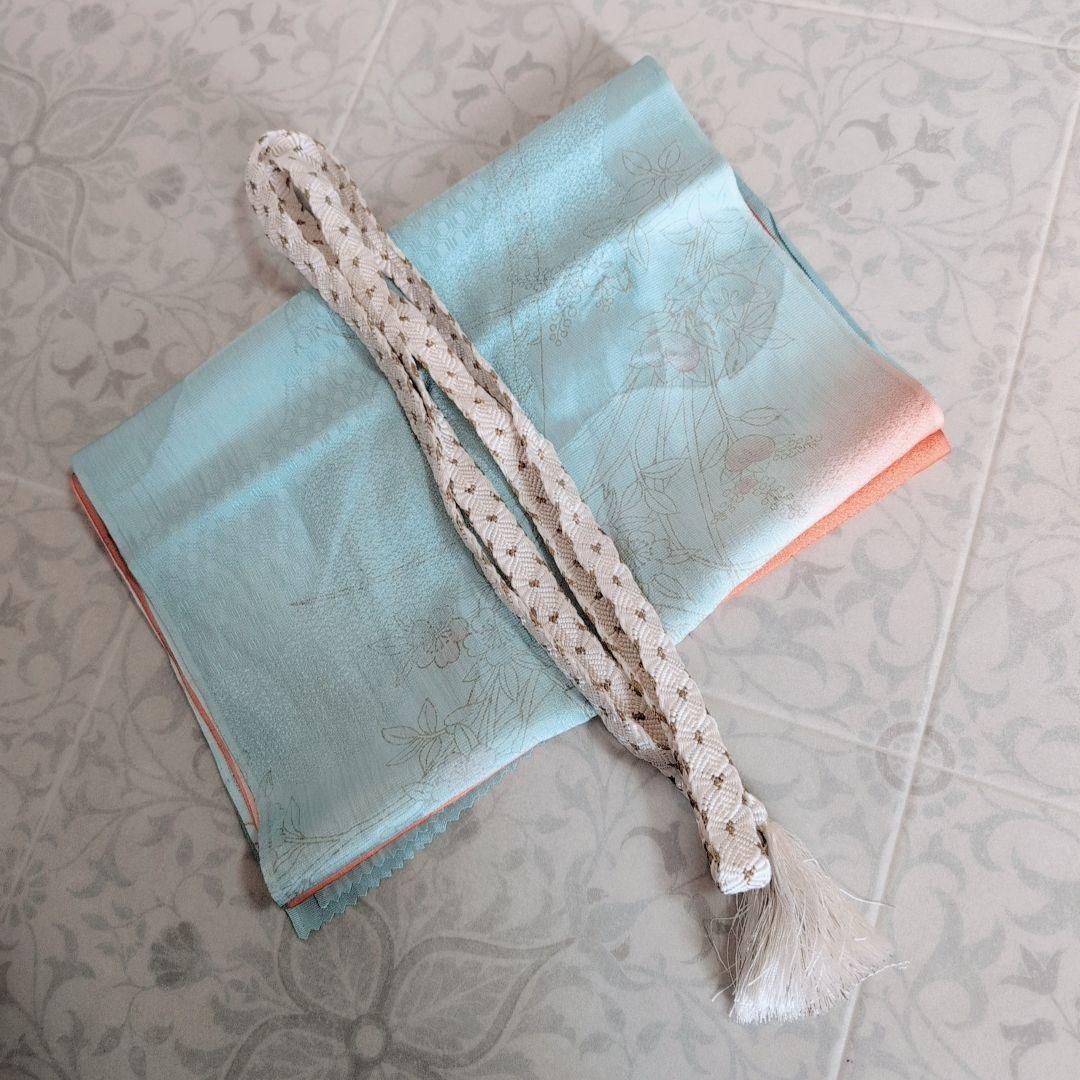 訪問着　フルセット　着物　正絹　トールサイズ　金彩加工　花　グレー地　O7