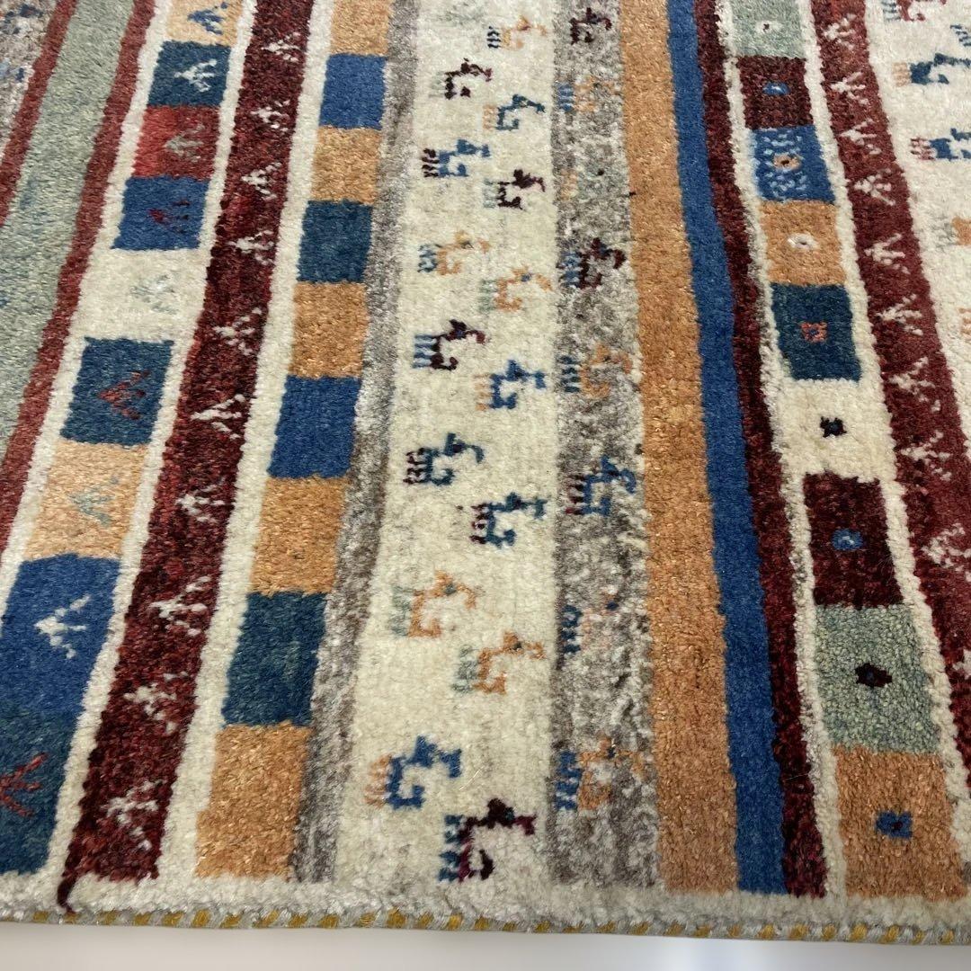 高級ペルシャ絨毯★多色模様ウールラグ★ギャバ