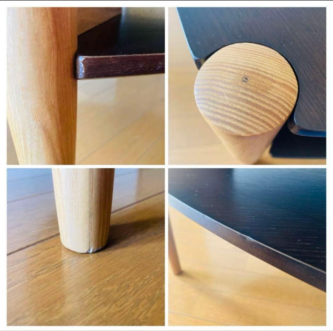 Paniniリビングテーブル 三角形 ダークブラウン