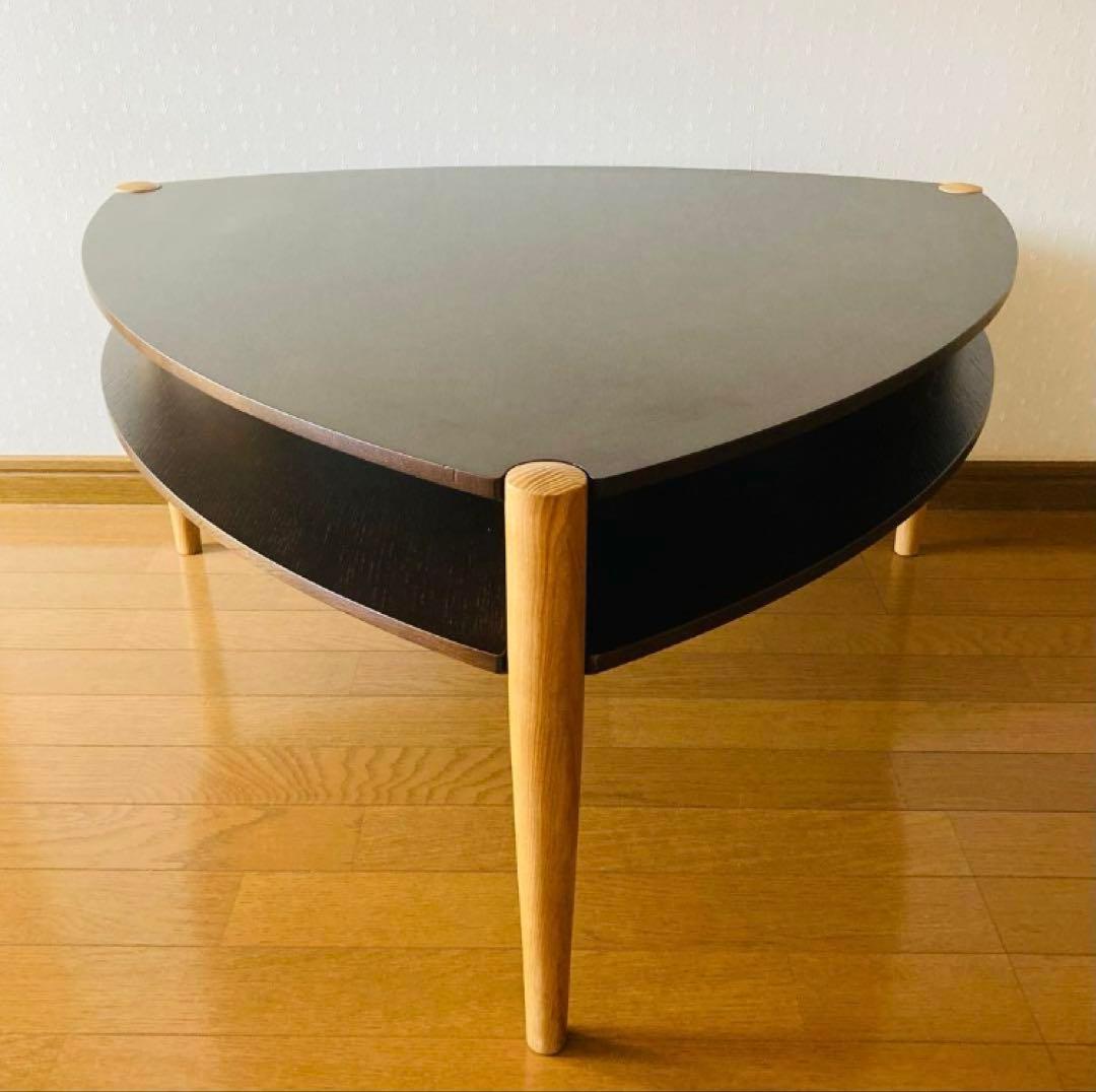 Paniniリビングテーブル 三角形 ダークブラウン