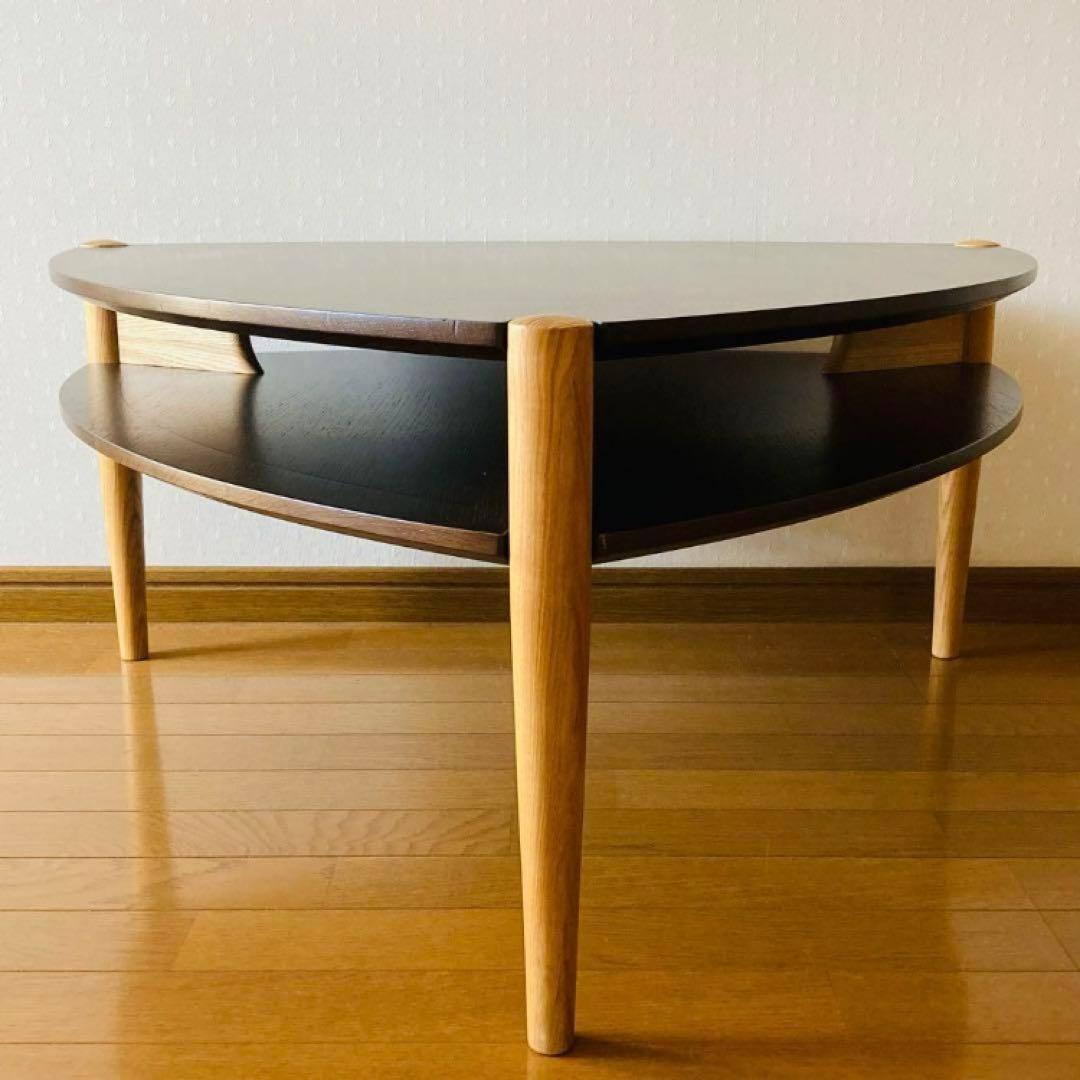 Paniniリビングテーブル 三角形 ダークブラウン