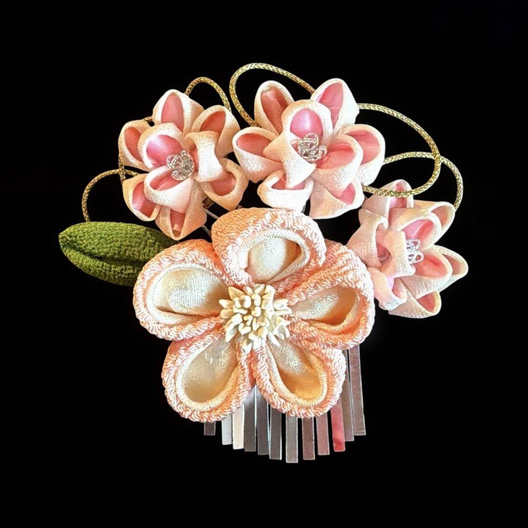 日本髪 髪飾り 七五三(7歳)～成人式 ピンク