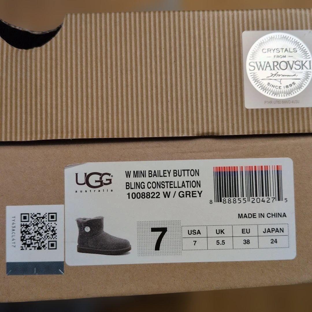 UGG アグ スワロフスキー グレー 星座　ムートンブーツ 24cm　 US7