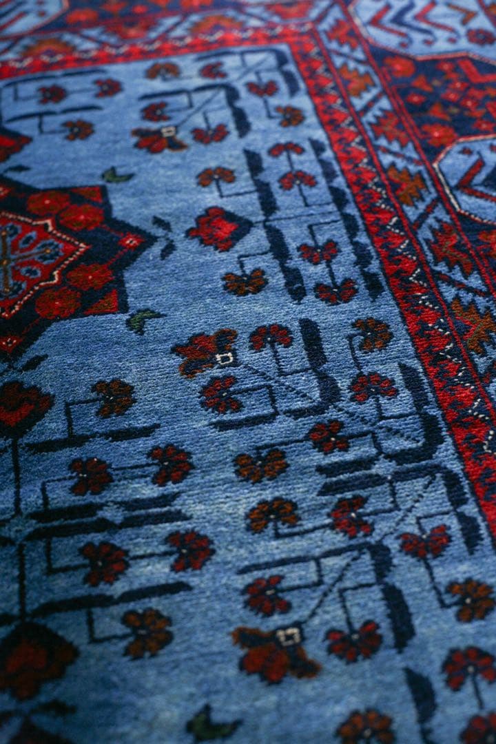 【新品】143cm×100cm アフガニスタン　トライバルラグ　ソファサイズ