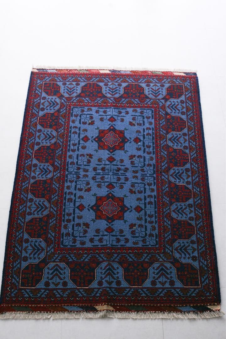 【新品】143cm×100cm アフガニスタン　トライバルラグ　ソファサイズ