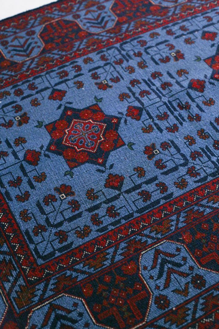 【新品】143cm×100cm アフガニスタン　トライバルラグ　ソファサイズ