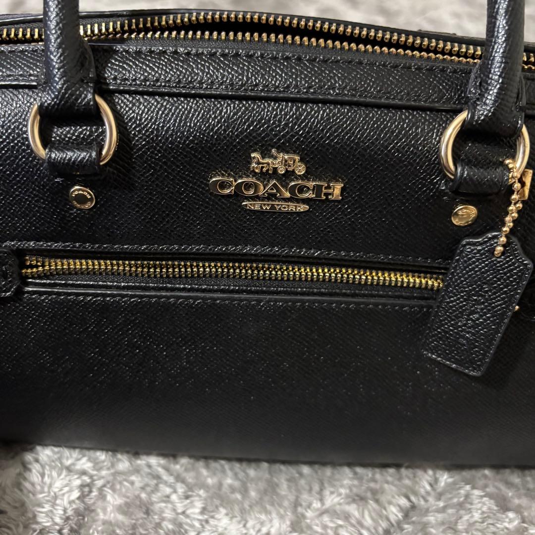 COACH ブラック レザー ハンドバッグ