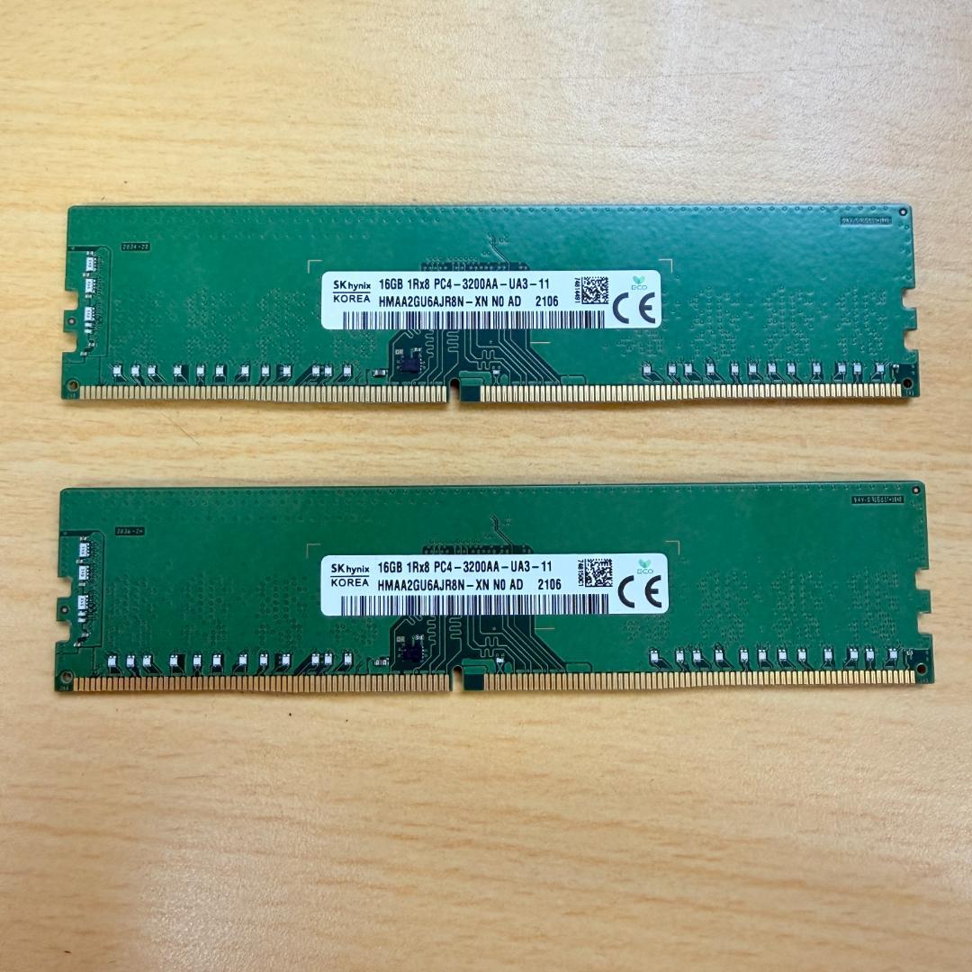 SKhynix DDR4-3200AA 16GB メモリ2枚セット