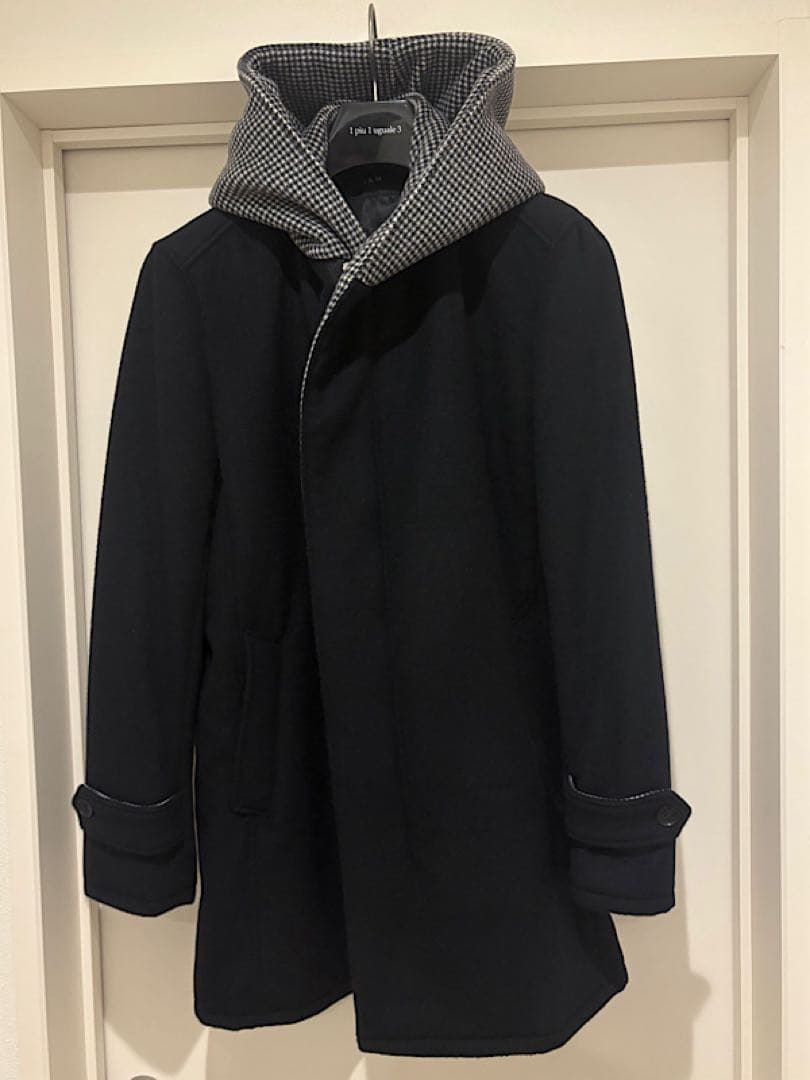 新品AKM24AW定価21万円アンゴラビーバー140sメルトンフーデッドコート黒