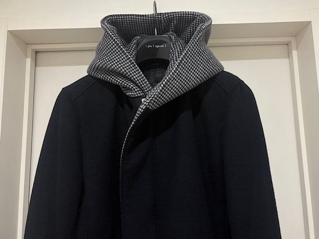 新品AKM24AW定価21万円アンゴラビーバー140sメルトンフーデッドコート黒