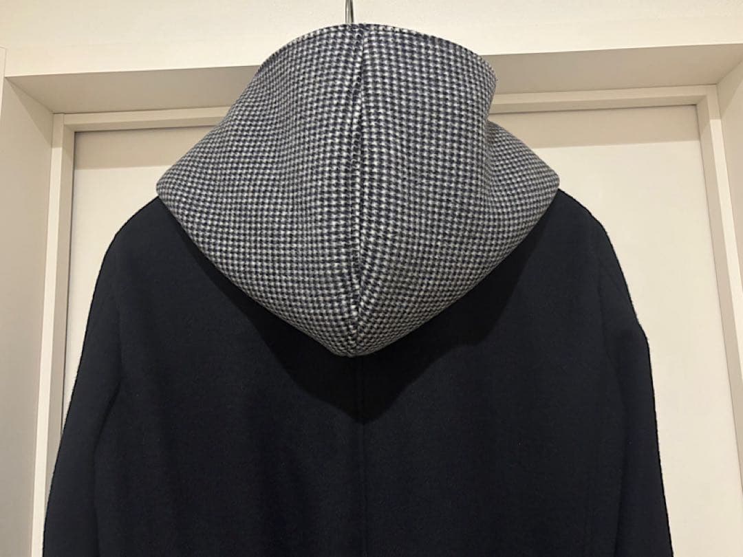 新品AKM24AW定価21万円アンゴラビーバー140sメルトンフーデッドコート黒