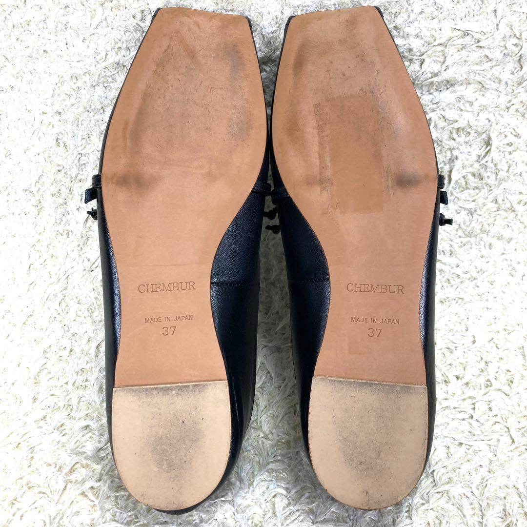 『未使用級』CHEMBUR メリージェーン パンプス スクエア スタッズ リボン
