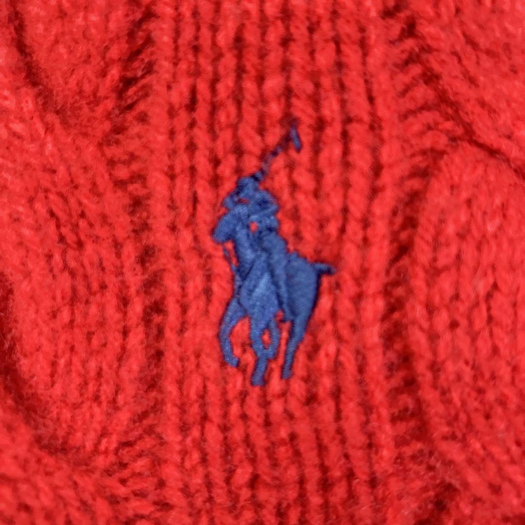 ポロラルフローレン　ケーブルニットカーディガン　ポニー刺繍　カシミヤ　XS