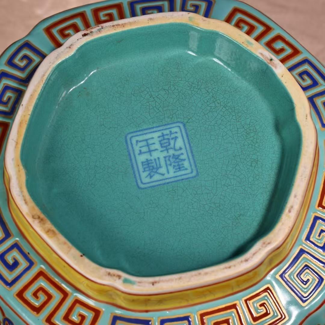 中国古美術・珍蔵七宝彩と粉彩・磁器六角碗・琺瑯彩・純手描き・箱付・置物・観賞皿