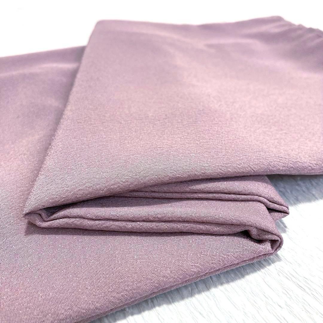 【未使用美品✨】東レシルック　洗える着物　色無地　紅藤色　紋付　手縫い仕立てO1