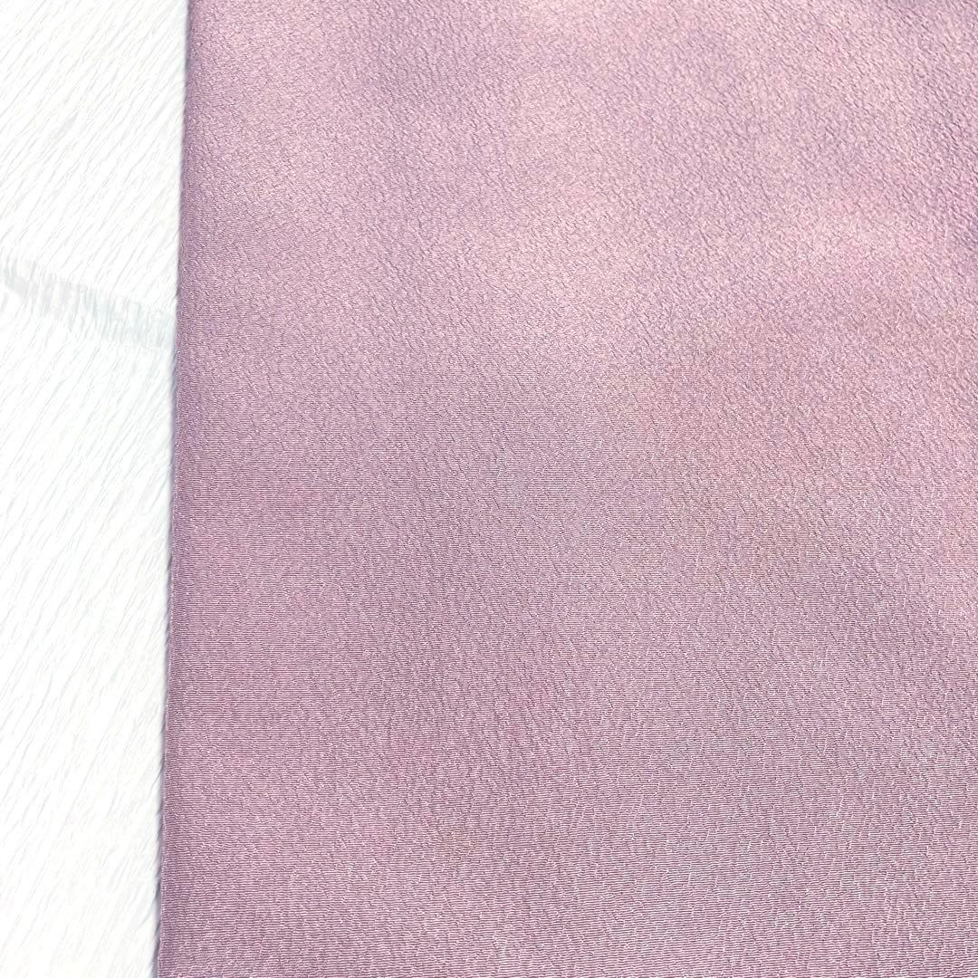 【未使用美品✨】東レシルック　洗える着物　色無地　紅藤色　紋付　手縫い仕立てO1