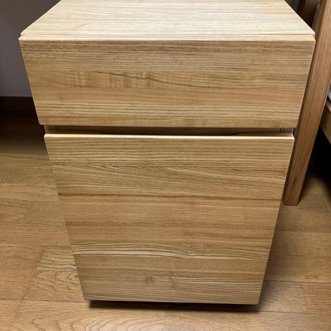 無印良品　タモ材　キャビネット