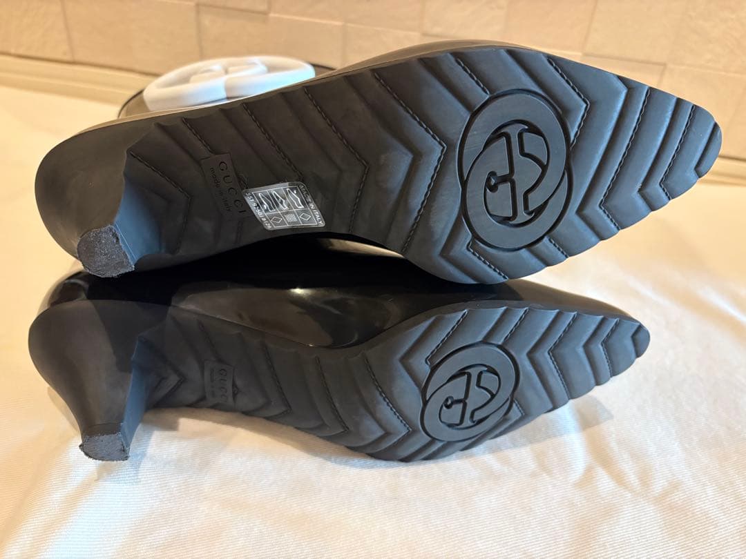 グッチ レインブーツ 長靴 ラバー 黒