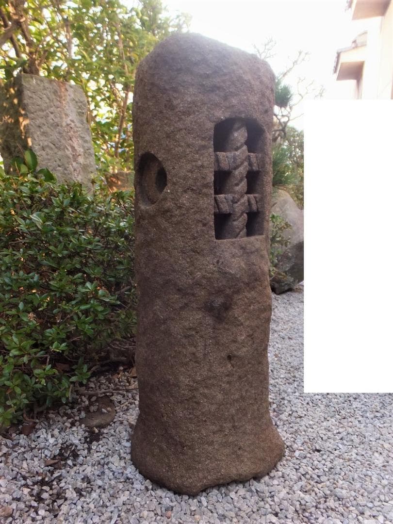 更に値下げ中天然石自然木型道しるべ灯篭