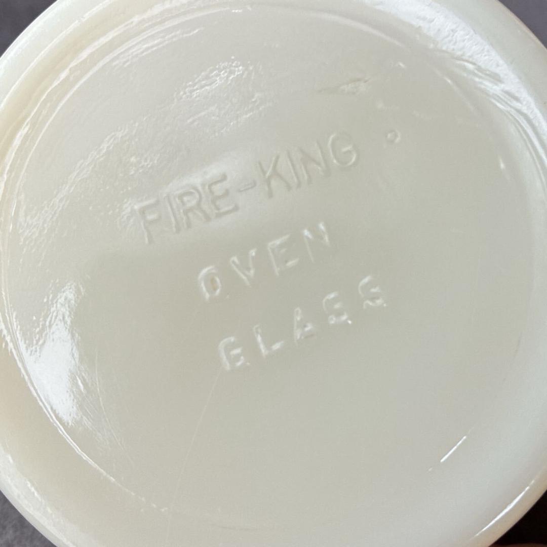 【GLASS刻印・1940s】ファイヤーキング マグ アイボリー Dハンドル