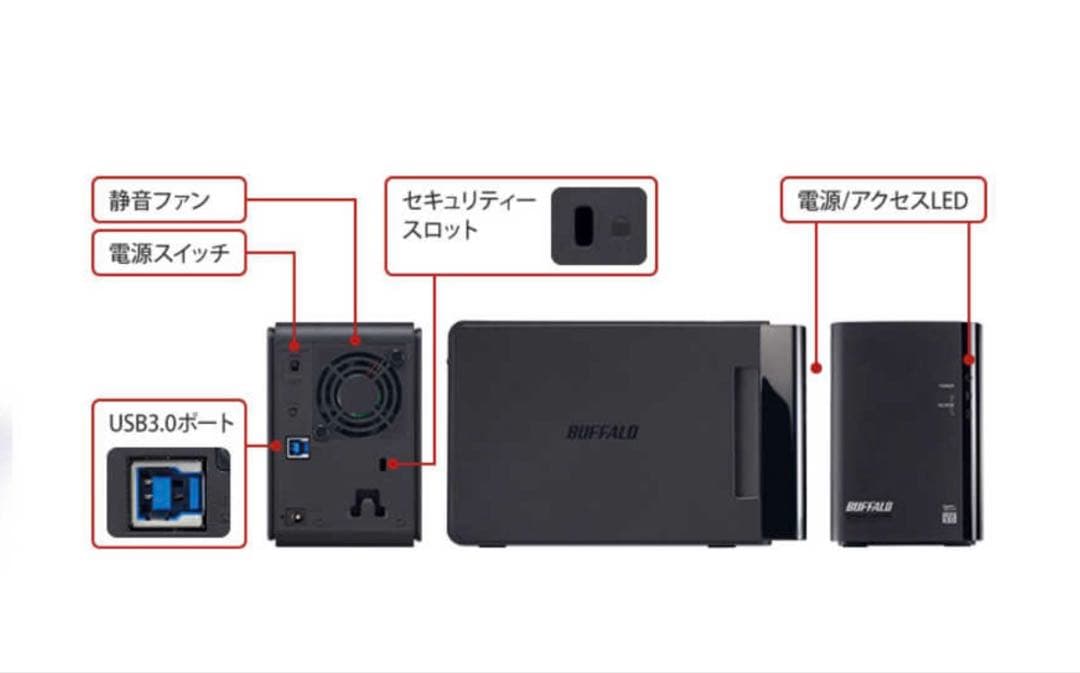 【新品未使用】BUFFALO 外付けHDD 6TB HD-WL6TU3/R1J