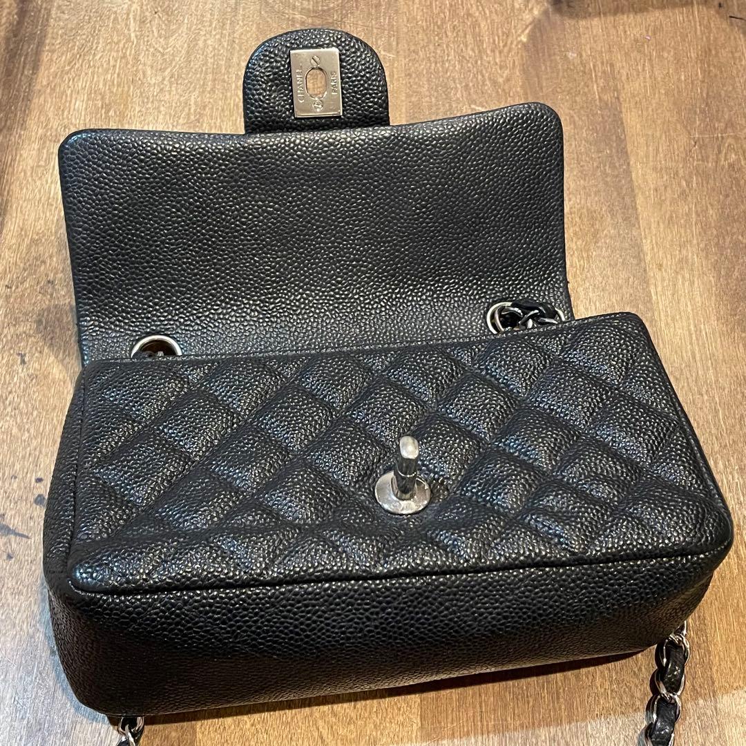 極美品　シャネル　マトラッセ　20 キャビアスキン　ショルダーバッグ　ブラック
