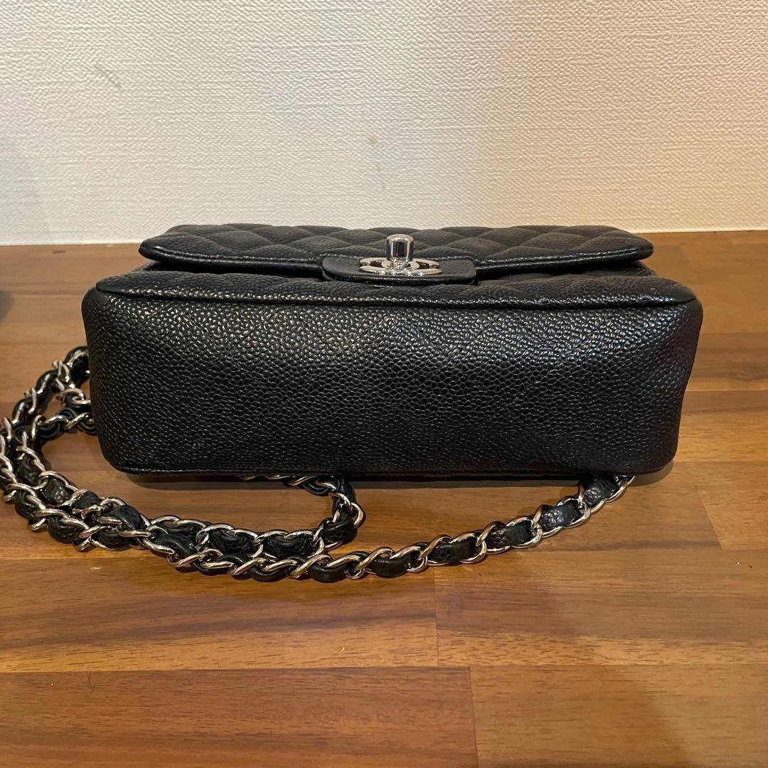極美品　シャネル　マトラッセ　20 キャビアスキン　ショルダーバッグ　ブラック