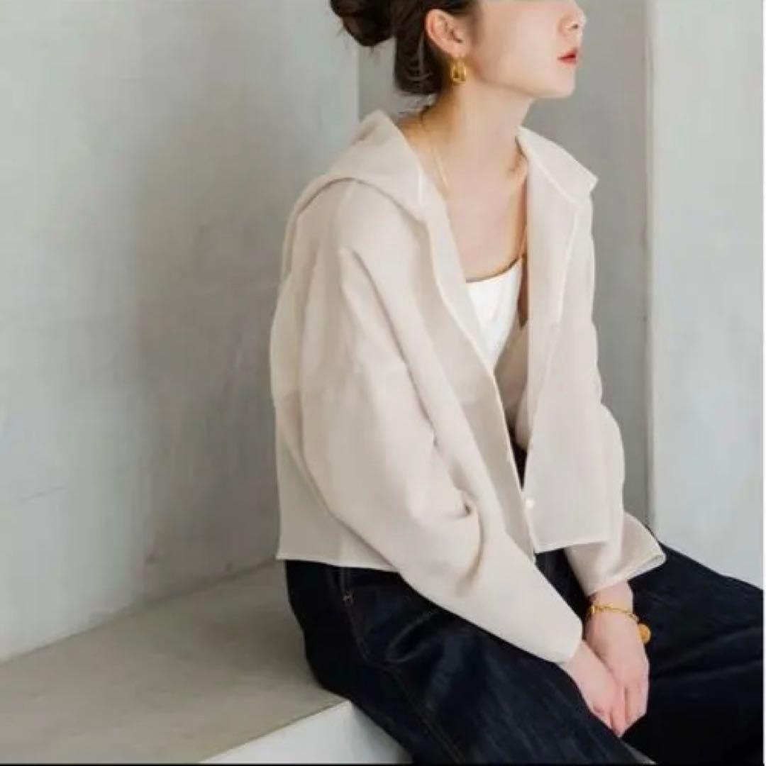 【新品】NOBLE⭐︎ 今季完売　ブリーズメッシュショートフードブラウス