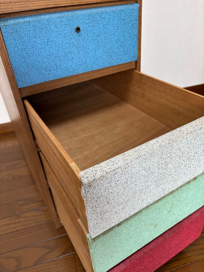 アンティーク棚 レトロ収納棚 4段引き出し 木製チェスト 昭和レトロヴィンテージ