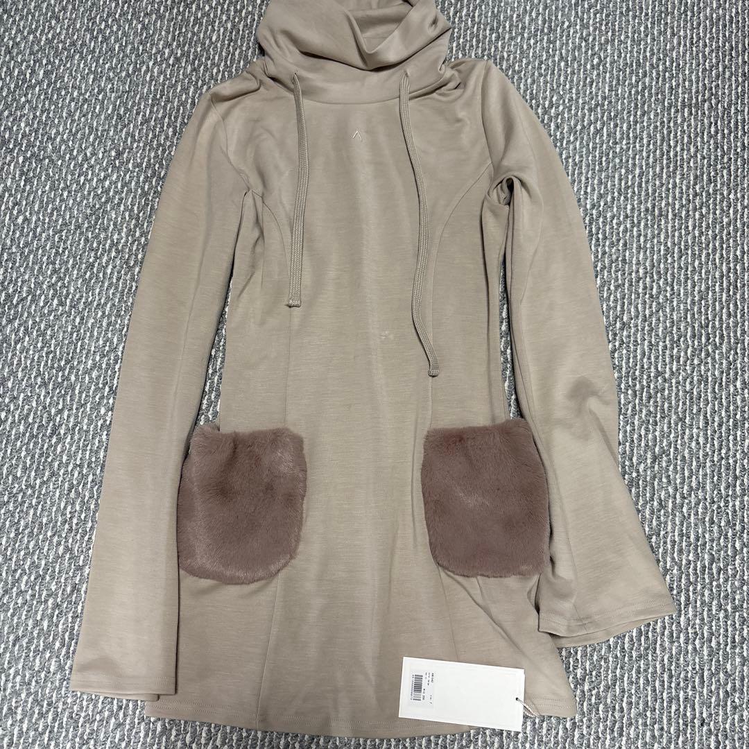 ANDMARY fur pocket mini dress ベージュ 新品未使用