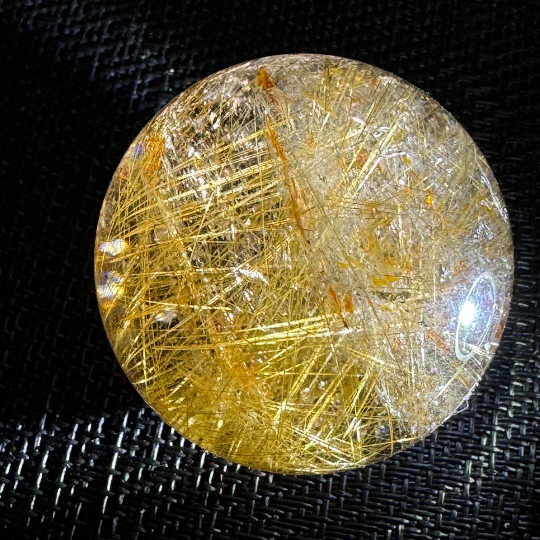 金運アップ◇ゴールドルチルクォーツ◇丸玉　約44.5㎜