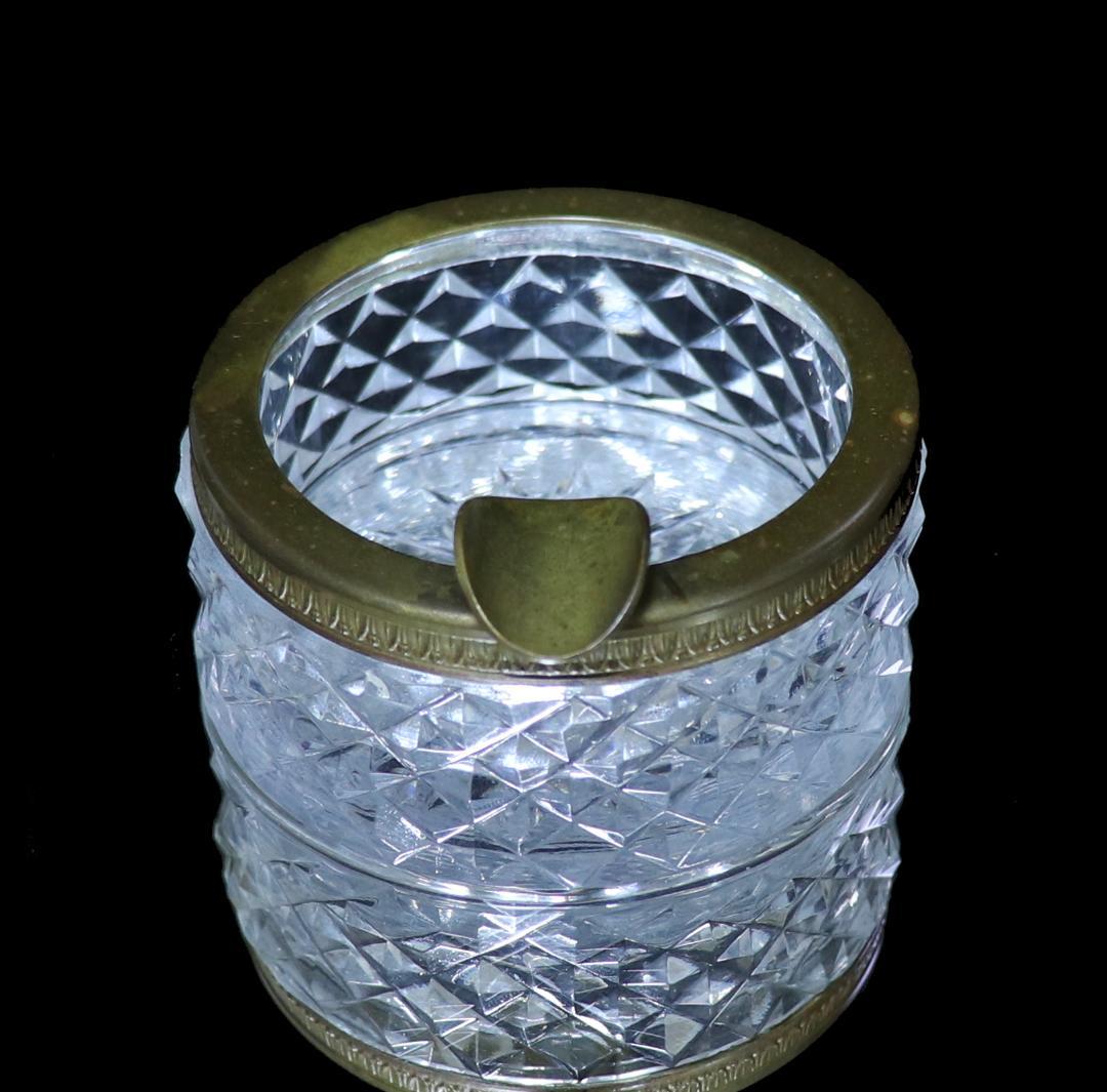 オールド・バカラ 珍品 1890年 丸型 ブロンズ装飾 灰皿 ディアマン ビゾー