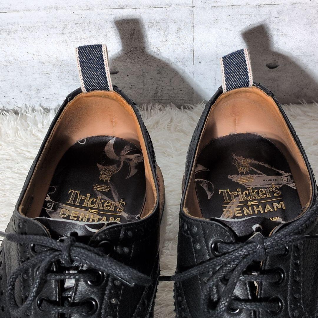 【極美品 激レア】デンハム　トリッカーズ　コラボ　ウイングチップ　デニム　黒