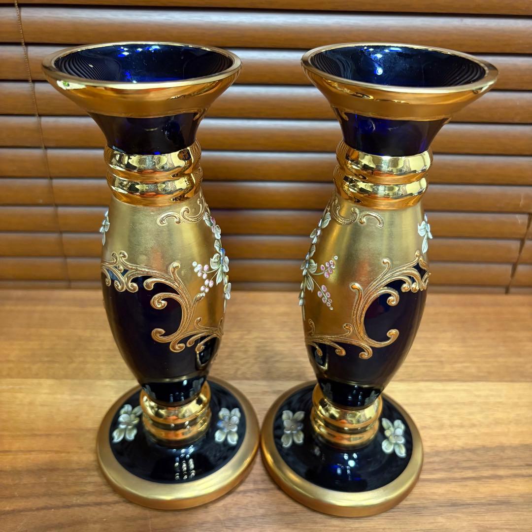 アンティーク洋硝子ガラス製　花入　花器　花瓶