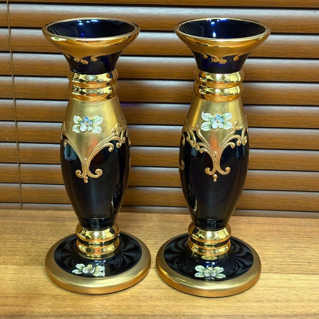 アンティーク洋硝子ガラス製　花入　花器　花瓶