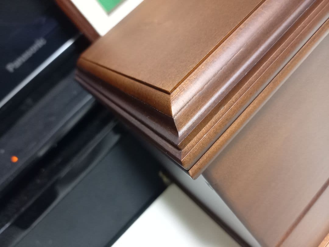 クラシック　ジュエリー　メイク　ウッド　ボックス　真鍮　脚付　金具　化粧　木箱