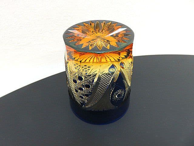 K*e様 未使用品　黒木国昭作　綾切子　オールドファッショングラス　共箱付き　現