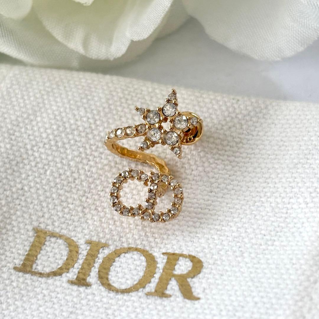 056【ディオール】CDロゴ　スター　カラーストーン　イヤリング　片方のみ