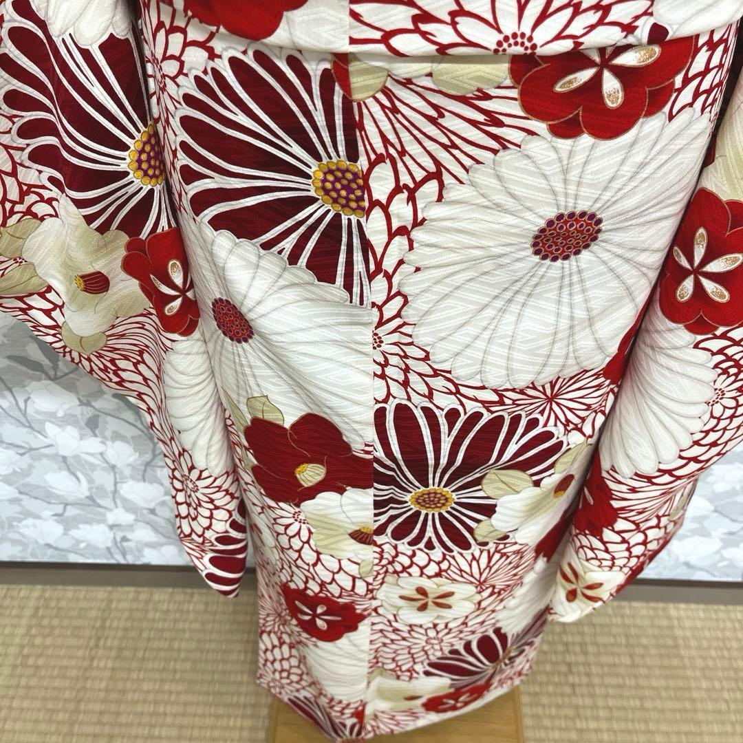 ジュニア卒業式着物 菊椿赤 十三参り着物 袴下着物 【九重】