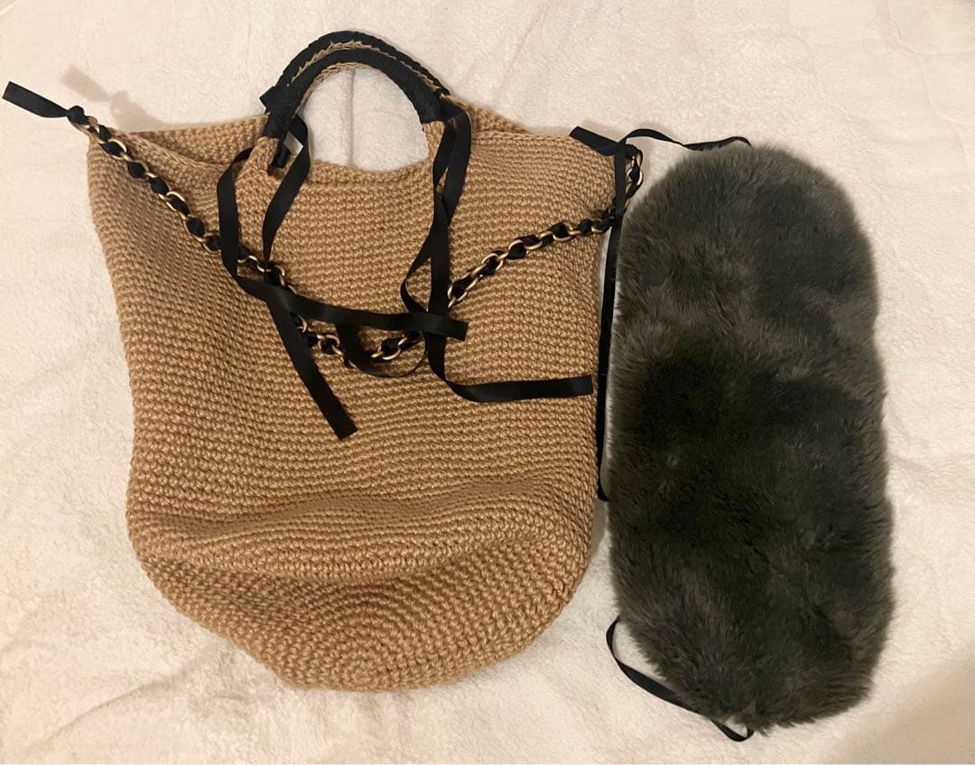 ビヨンドザリーフ　ヘンプバッグ　ファー付き