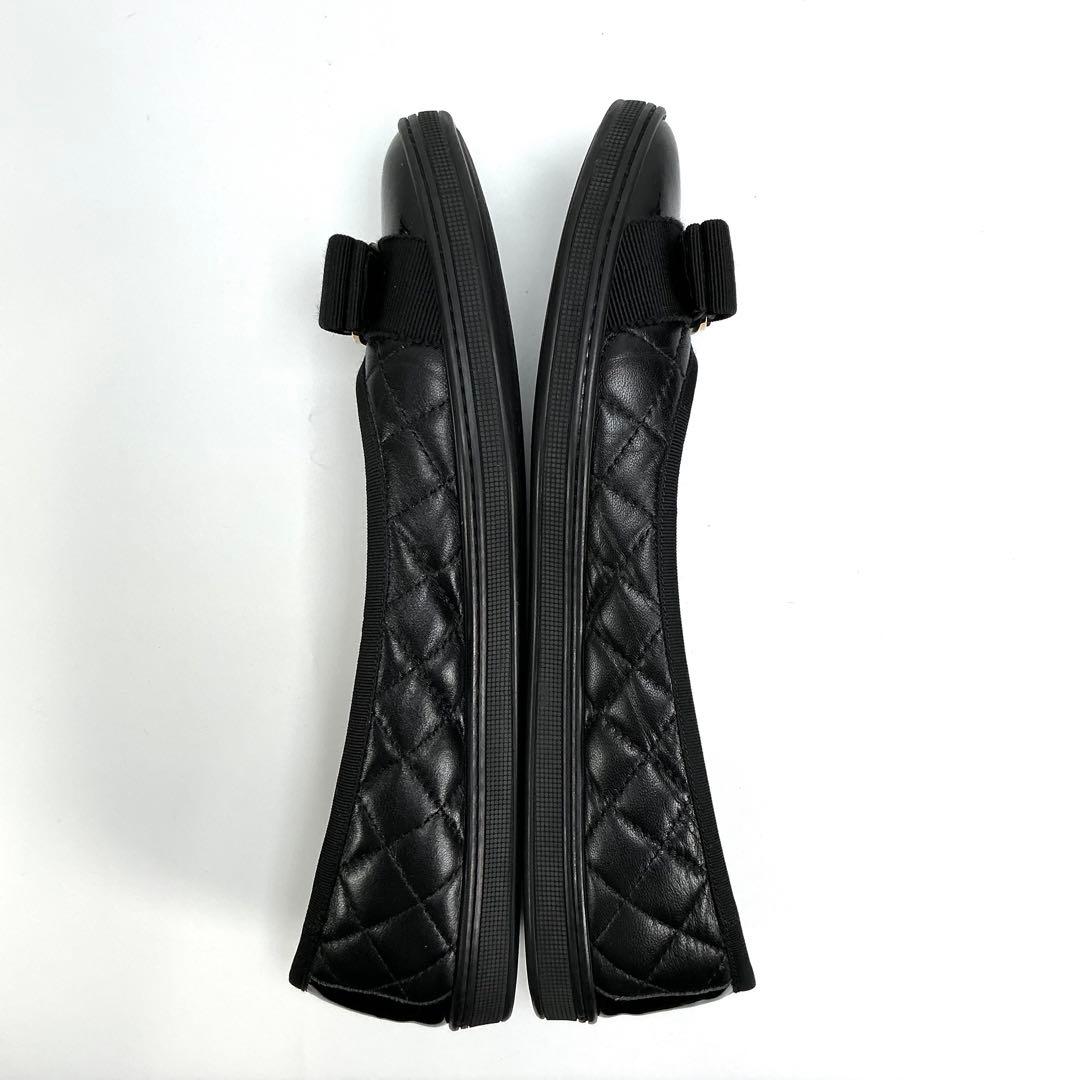 FERRAGAMO　ヴァラリボン　キルティング　パンプス　バレエシューズ