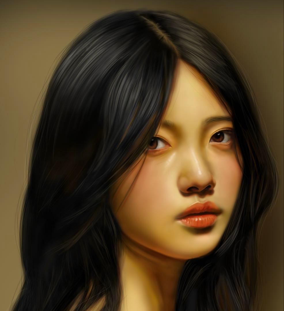 【至高のアート作品・最高級絵画】リアリズム作画・美しい女性をモデルのアート作品