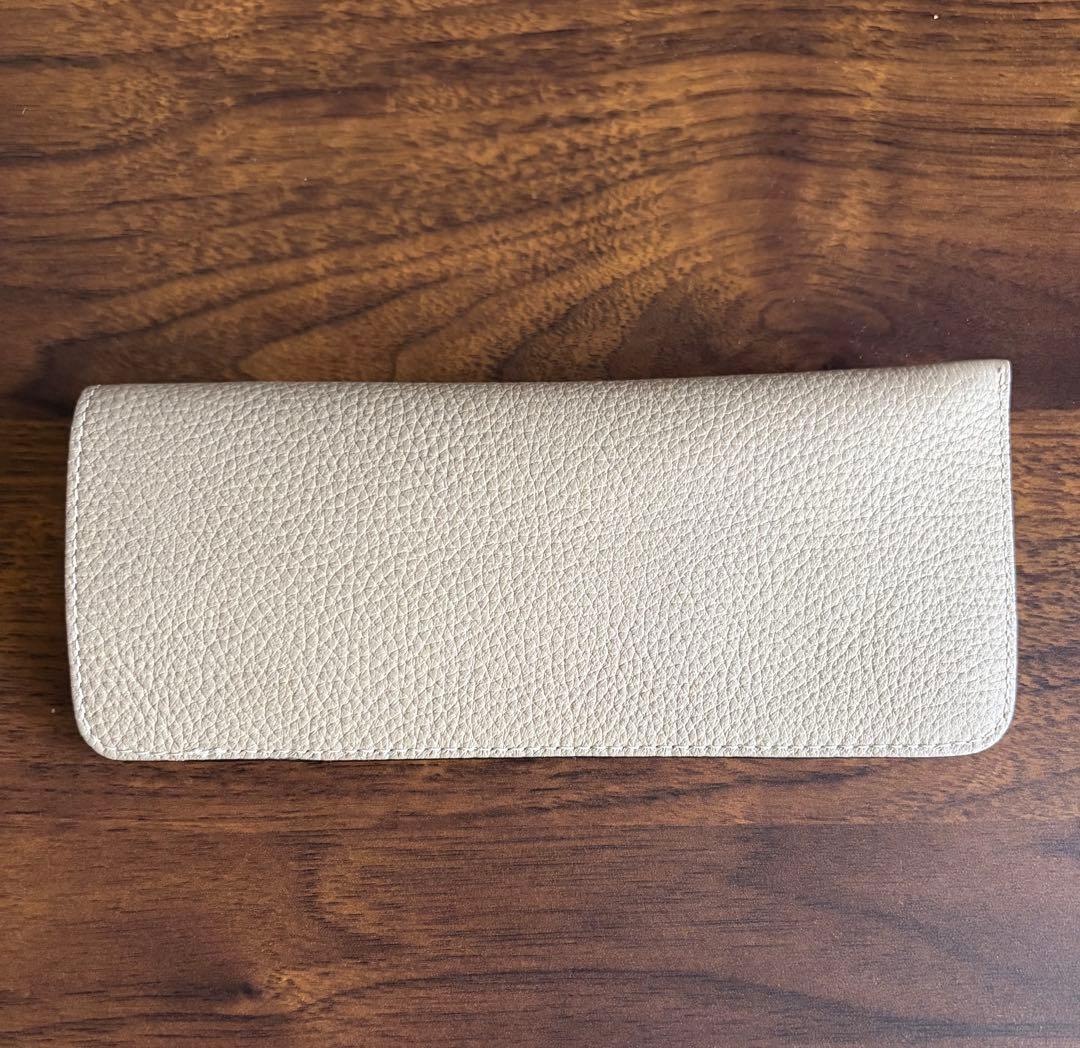 ボナベンチュラ アイグラスケース シュリンクレザー グレージュ